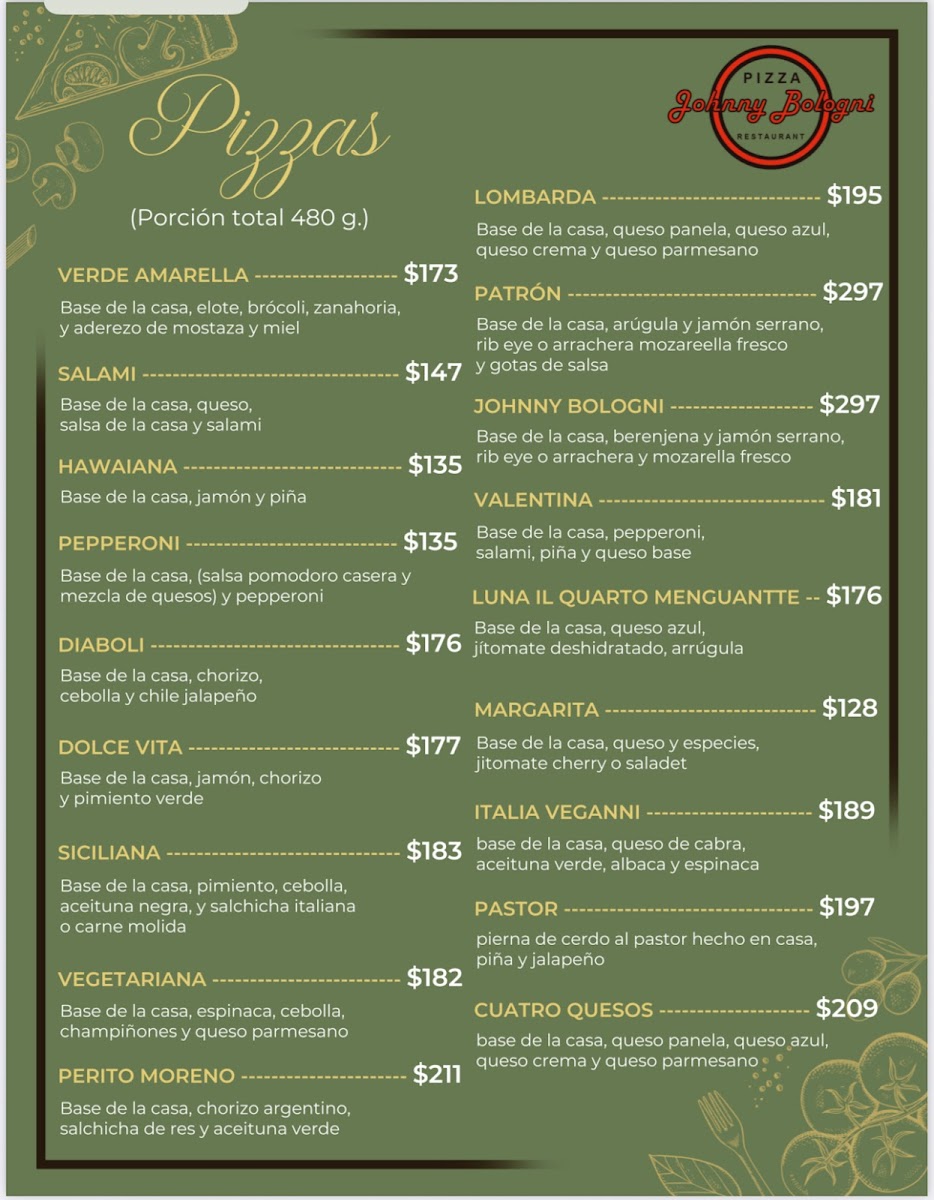 Johnny Bologni Menu - Image 2